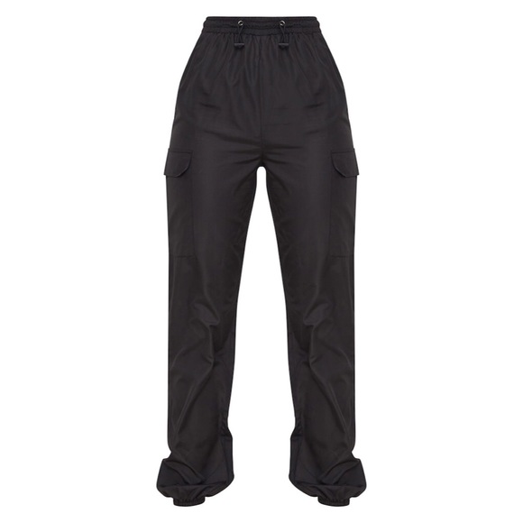 Black toggle waist shell suit joggers Clearance